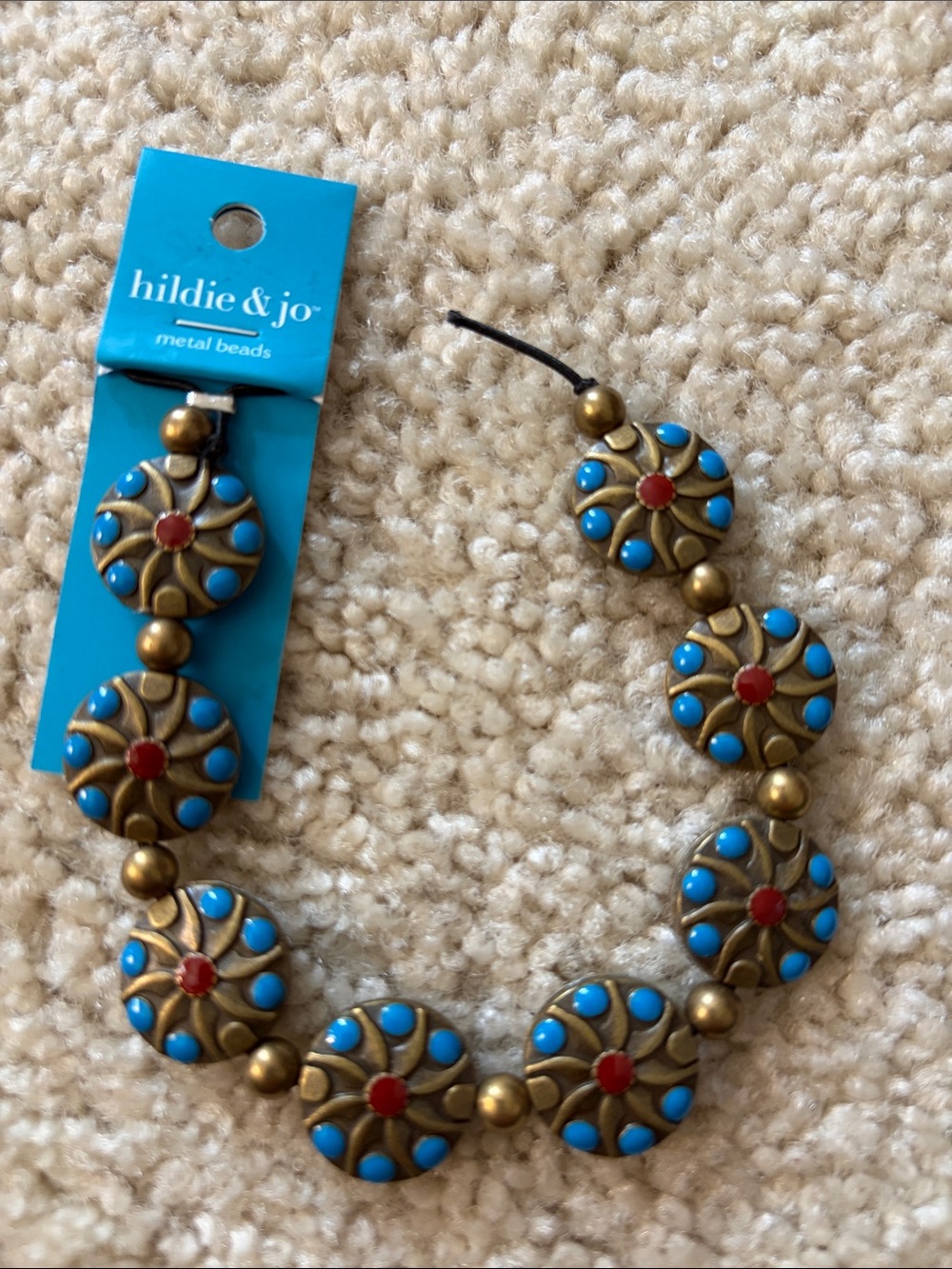 Hildie & Jo Antique Gold Tone Metal Beaded Bracelet - NWT